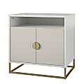 Novogratz Kelly 28"W Accent Cabinet, White/Taupe