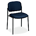 HON® Fabric Stacking Guest Chair With Leg Base, Black/Navy Blue 1 thumbnail image