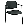 HON® Scatter Stacking Guest Chair, Fixed Arms, Fabric, Charcoal/Black