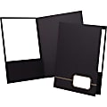 Oxford™ Monogram Executive Twin Pocket Portfolios, 9" x 11 7/8", Black/Gold, Pack Of 4 1 thumbnail image