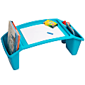 Mind Reader Plastic Lap Desk with Side Storage Pockets, 8-1/2" H x 10-3/4" W x 22-1/4" D, Blue 1 thumbnail image