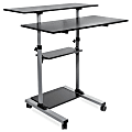 Mount-It! MI-7970 Height-Adjustable Mobile Standing Desk Workstation, 55"H x 39-1/2"W x 26"D, Silver