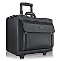 Solo 16" Classic Leather Rolling Catalog Case, Black