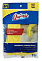 Quickie Lined Latex Gloves, Medium, Yellow
