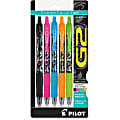 Pilot® G2 Gel Pens, Fine Point, 0.7 mm, Assorted Barrel Colors, Assorted Ink Colors, Pack Of 5 Pens