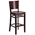 Flash Furniture Wooden Restaurant Barstool With Solid Back, Walnut
