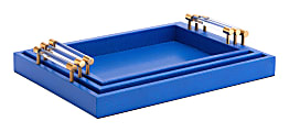 Zuo Modern Gela Trays, Blue, Set Of 3 Trays
