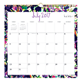 Blue Sky™ Nicole Miller Monthly Academic Wall Calendar, 12" x 12", 50% Recycled, Garden Bloom, July 2017 to June 2018