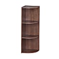 IRIS 35"H Curved 3-Shelf Corner Bookcase, Brown 1 thumbnail image