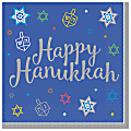 Amscan Hanukkah 8 Happy Nights 2-Ply Dinner Napkins, 7-1/2" x 7-1/2", Blue, Pack Of 72 Napkins 1 thumbnail image