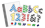 Barker Creek 305-Piece Letter Pop-Out/Paper Set, Chevron Nautical