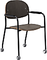KFI Studios Tioga Guest Chair With Arms And Casters, Dark Chestnut/Black