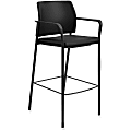 HON® Accommodate Bonded Leather Fixed Arm Cafe Stool, Black 1 thumbnail image