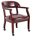 Boss Office Products Traditional Tufted Conference Chair With Casters, Burgundy/Mahogany 1 thumbnail image