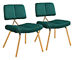 Zuo Modern Nicole Dining Chairs, Green/Gold, Set Of 2 Chairs 1 thumbnail image