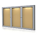 Ghent 3 Door Enclosed Natural Cork Bulletin Board, Concealed Lighting, 36"H x 72"W 1 thumbnail image