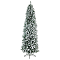 Nearly Natural Flocked Montreal Fir 108”H Slim Artificial Christmas Tree With Bendable Branches, 108”H x 35”W x 35”D, Green