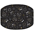 Amscan New Year's Eve Sectional Platters, 13-1/4" x 18-1/4", Black, Pack Of 4 Platters