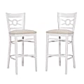 Linon Talus Upholstered Bar Stools, Beige/White, Set Of 2 Stools 1 thumbnail image