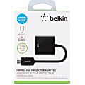 Belkin HDMI to VGA Projector Adapter - HDMI/VGA Video Cable for Video Device, Projector, iPad, MacBook, iPhone, DVD Player, TV - First End: 1 x HDMI (Type A) Male Digital Audio/Video - Second End: 1 x D-sub Female VGA - Supports up to 1920 x 1080 - 1 Pack
