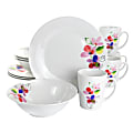 Gibson Home Vineyard Rose 12-Piece Dinnerware Set, White 1 thumbnail image