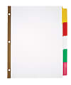 Office Depot® Brand Erasable Big Tab Dividers, 5-Tab, Multicolor Colors