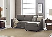 Serta® Palisades Reclining Sectional With Storage Chaise, Right, Gray/Espresso