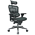 Eurotech Ergohuman High-Back Ergonomic Mesh Chair, Grey/Chrome