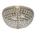 Lalia Home Crystal Glam 2-Light Ceiling Flush-Mount Light, 13"W, Crystal/Antique Brass 1 thumbnail image