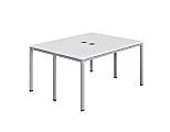 Boss Office Products Simple System Double Desk, Face to Face, 66" x 48", White 1 thumbnail image