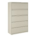 WorkPro® 42"W x 18-5/8"D Lateral 5-Drawer File Cabinet, Putty