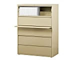 WorkPro® 42"W Lateral 5-Drawer File Cabinet, Metal, Putty