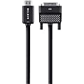 Belkin HDMI/DVI Video Cable - 11.81 ft DVI/HDMI Video Cable for TV, Video Device, MacBook - First End: 1 x 19-pin HDMI Type A Digital Audio/Video - Male - Second End: 1 x 24-pin DVI-D Digital Video - Male - Black - 1
