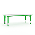 Flash Furniture Height-Adjustable Activity Table, 23-1/2"H x 23-5/8"W x 47-1/4"D, Gray/Green
