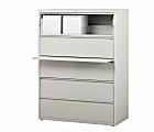WorkPro® 42"W x 18-5/8"D Lateral 5-Drawer File Cabinet, Light Gray