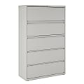 WorkPro® 42"W x 18-5/8"D Lateral 5-Drawer File Cabinet, Light Gray