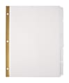 Office Depot® Brand Index Dividers, 8 1/2" x 11", White, 5 Tabs Per Set, Box Of 25 Sets