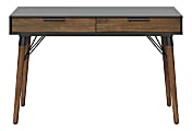 Elle Décor Dani 47”W Writing Desk, Old World Rustic Pine/Dusk Gray