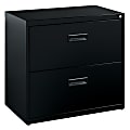 Realspace® SOHO 30"W x 17-5/8"D Lateral 2-Drawer File Cabinet, Black 1 thumbnail image