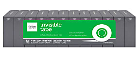Office Depot® Brand Invisible Tape, 3/4" x 1296", Clear, Pack of 12 Rolls