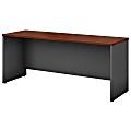 Bush Business Furniture Components Credenza Desk 72"W x 24"D, Hansen Cherry/Graphite Gray, Standard Delivery