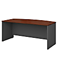 Bush Business Furniture Components Bow Front Desk, 72"W x 36"D, Hansen Cherry/Graphite Gray, Standard Delivery