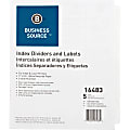 Business Source 3-Hole Punched Laser Index Tabs - 5 x Divider(s) - 5 Tab(s)/Set - 3 Hole Punched - White Tab(s) - 5 / Set