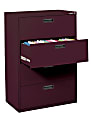 Sandusky® 400 Series Steel Lateral File Cabinet, 4-Drawers, 50 5/8"H x 30"W x 18"D, Burgundy 1 thumbnail image