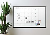 U Brands Magnetic Dry Erase Monthly Calendar Board, 47" X 35", Black Aluminum Frame