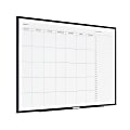 U Brands Magnetic Dry Erase Monthly Calendar Board, 47" X 35", Black Aluminum Frame