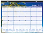 Office Depot® Brand Decorative Desk Pad Calendar, Paradise, 17" x 22", 30% Recycled, January–December 2015