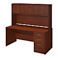 Bush Business Furniture Components Elite Desk With Storage, 66"W x 30"D, Hansen Cherry, Standard Delivery