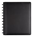 TUL® Discbound Notebook With Leather Cover, Letter Size, Narrow Ruled, 60 Sheets, Black