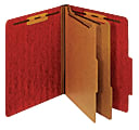 [IN]PLACE® Moisture-Resistant Classification Folders, Letter Size, 2 Dividers, 30% Recycled, Dark Red, Box Of 10